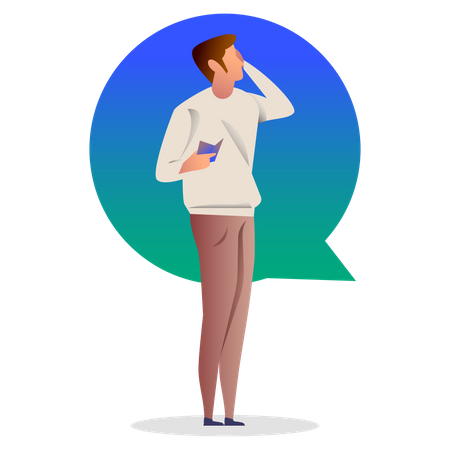 Homme parlant sur appel  Illustration