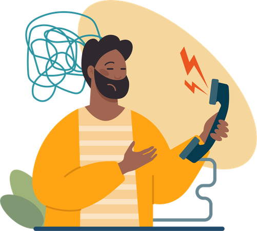 Homme parlant sur appel  Illustration