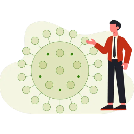 Un homme parle du coronavirus  Illustration