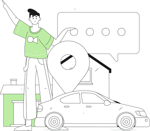 Un homme partage ses commentaires sur son expérience de trajet en taxi  Illustration