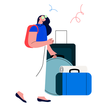Femme partant en vacances  Illustration