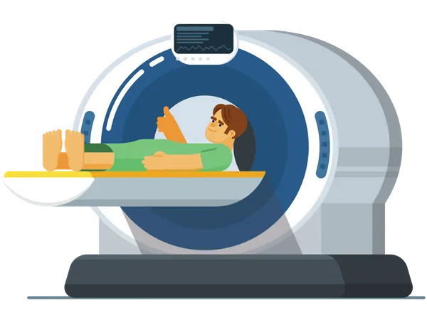 Homme passant par Ct Scan  Illustration