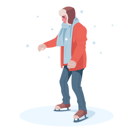 Homme, patinage sur glace  Illustration