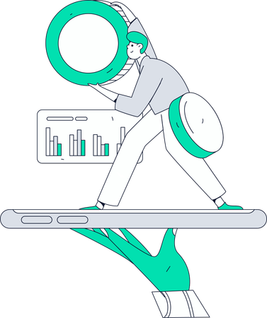 Homme payant sa facture avec une carte de crédit  Illustration