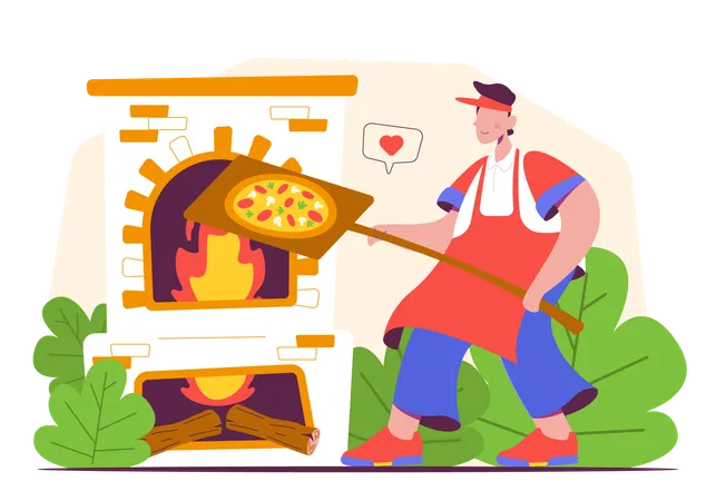 Pizzaiolo masculin  Illustration