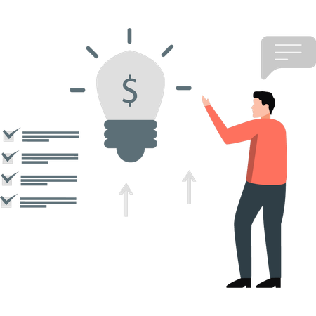 Homme pointant vers une entreprise créative  Illustration