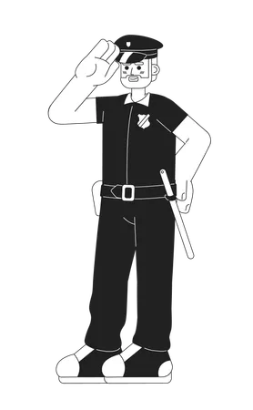 Officier de police masculin souriant  Illustration