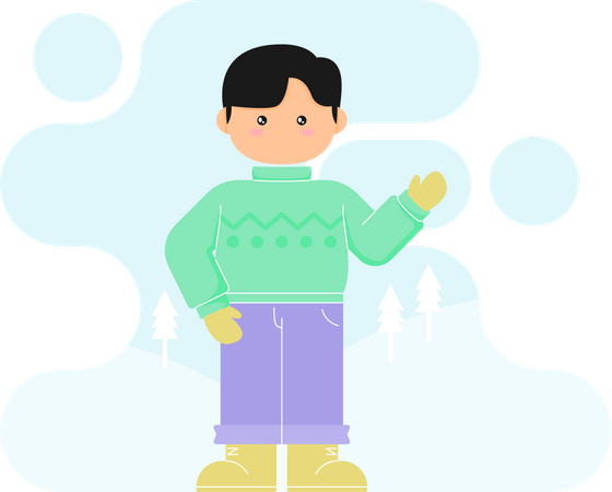Homme portant des vêtements d'hiver  Illustration