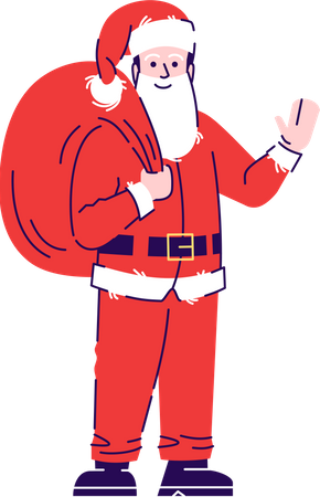 Homme portant le costume de père Noël  Illustration