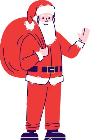 Homme portant le costume de père Noël  Illustration
