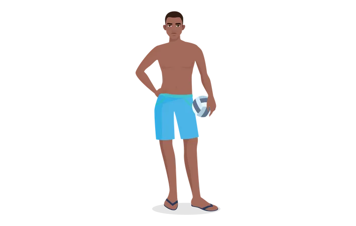 Homme portant un short de plage  Illustration