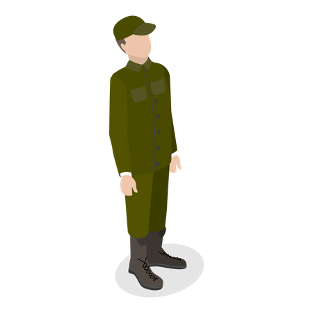 Homme portant un uniforme de soldat russe  Illustration