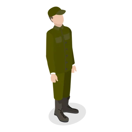 Homme portant un uniforme de soldat russe  Illustration