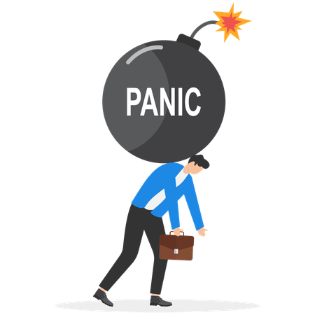 Un homme portant une bombe anti-panique  Illustration