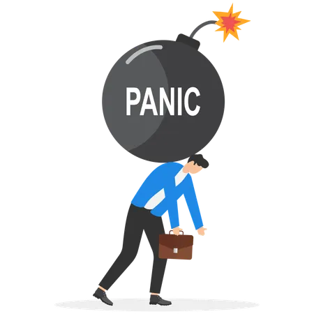 Un homme portant une bombe anti-panique  Illustration