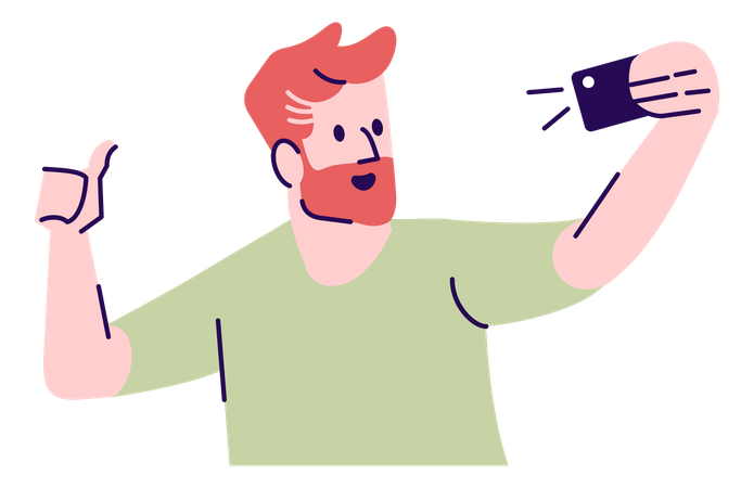Homme posant pour selfie  Illustration