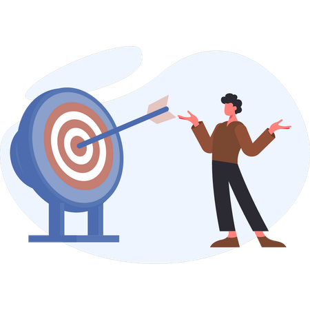 Un homme poursuivant un objectif commercial  Illustration