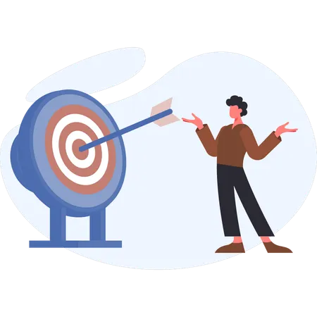 Un homme poursuivant un objectif commercial  Illustration