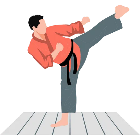 Homme pratiquant le Judo Karaté  Illustration