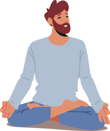 Homme pratiquant le yoga  Illustration