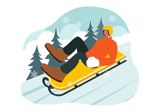 Homme pratiquant un sport d'hiver  Illustration
