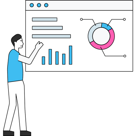 Homme présentant une analyse  Illustration