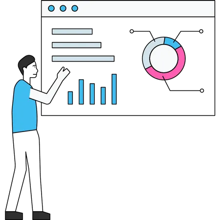 Homme présentant une analyse  Illustration