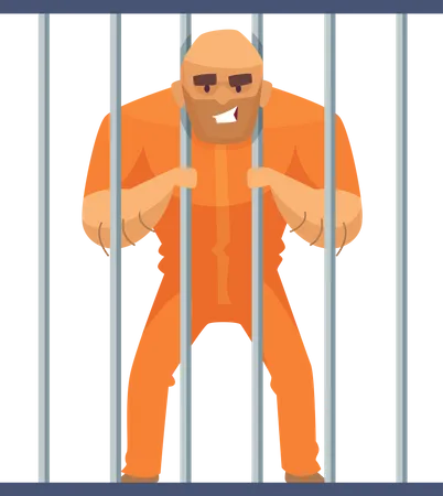 Prisonnier en prison  Illustration