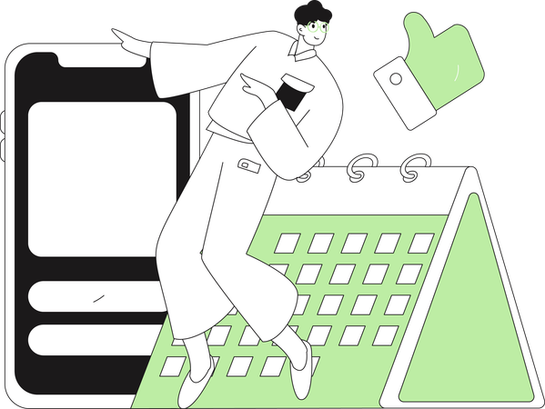 Un homme profite de son temps libre au travail  Illustration
