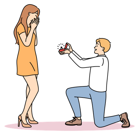 Homme proposition femme  Illustration