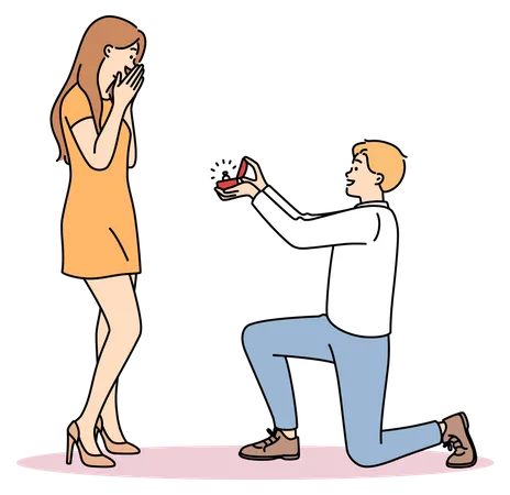 Homme proposition femme  Illustration