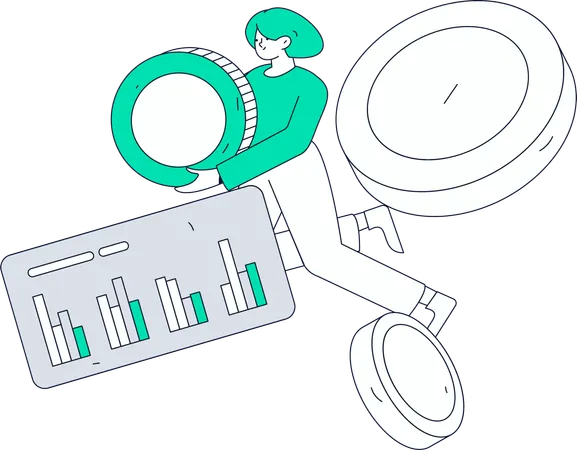 Homme courant avec la croissance financière  Illustration