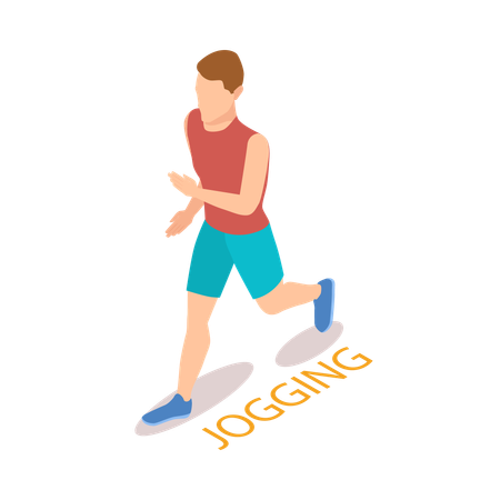 L'homme fait quotidiennement du jogging matinal  Illustration