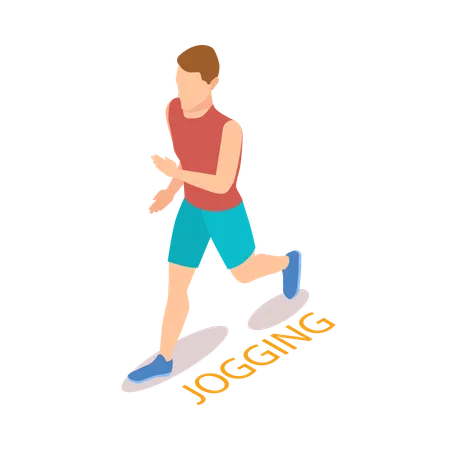 L'homme fait quotidiennement du jogging matinal  Illustration