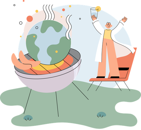 Un homme parle du réchauffement climatique  Illustration