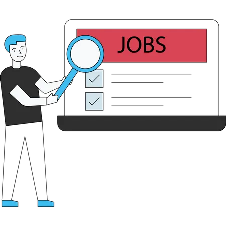 Homme cherchant un emploi  Illustration
