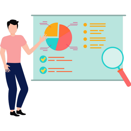 Recherche d'homme sur l'analyse commerciale  Illustration