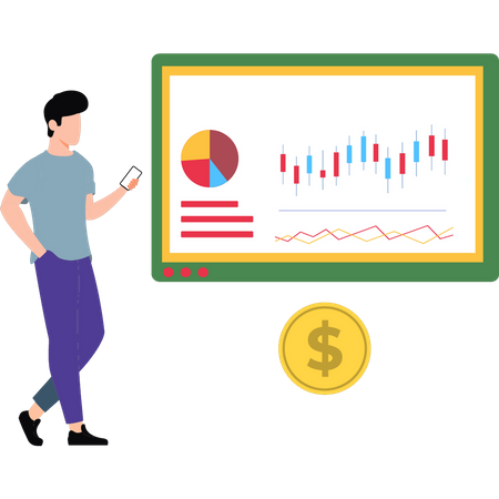 Recherche d'homme sur l'analyse financière  Illustration