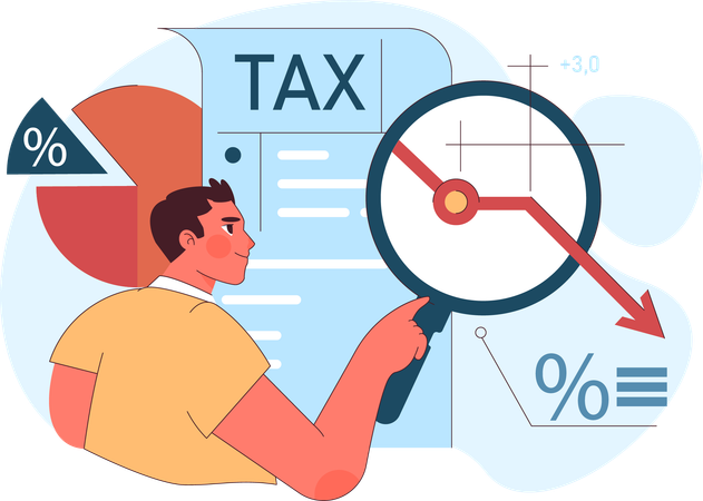 Recherche d'homme sur la perte fiscale  Illustration