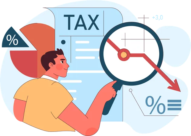 Recherche d'homme sur la perte fiscale  Illustration