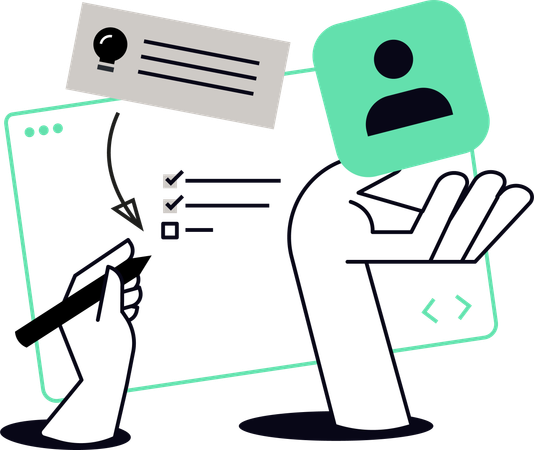 Homme remplissant un formulaire de recrutement en ligne  Illustration