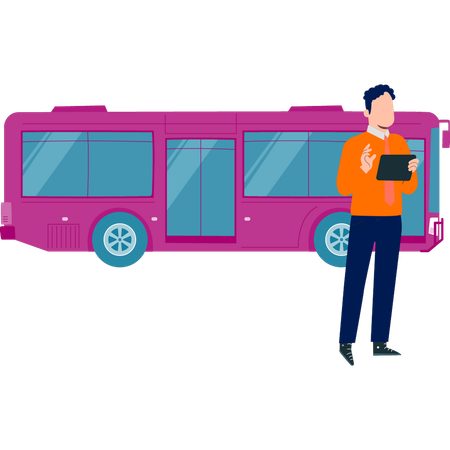 Homme réservant des billets sur l'onglet  Illustration