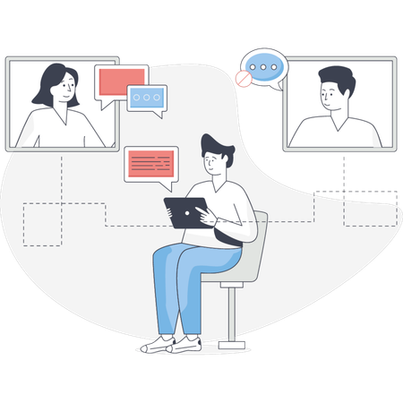Un homme résout les plaintes des clients  Illustration