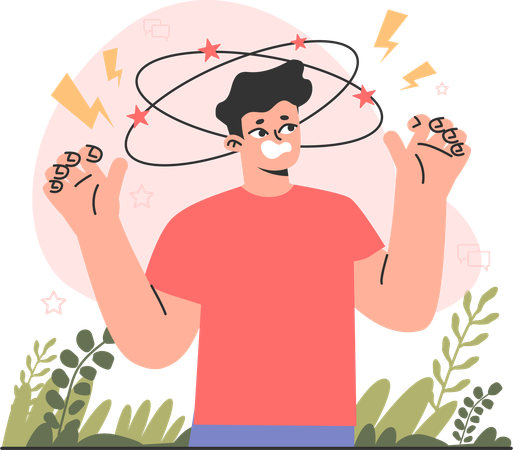 Homme ressentant du stress  Illustration