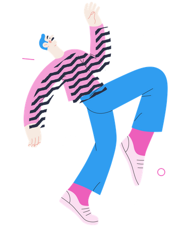 Homme sautant dans les airs  Illustration