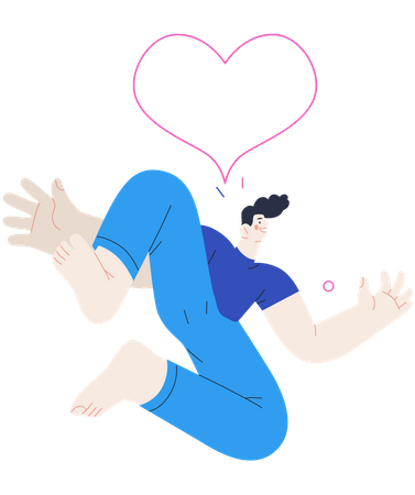 Homme sautant dans les airs  Illustration