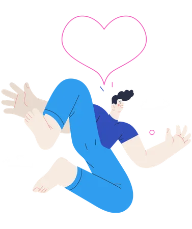 Homme sautant dans les airs  Illustration