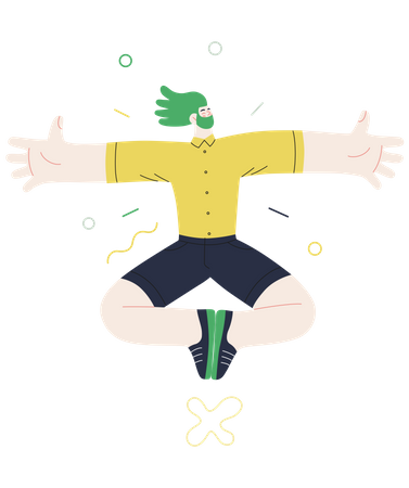 Homme sautant en l'air  Illustration