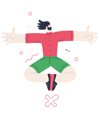 Homme sautant en l'air  Illustration