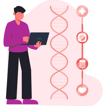 Un homme soumis à un test scientifique  Illustration